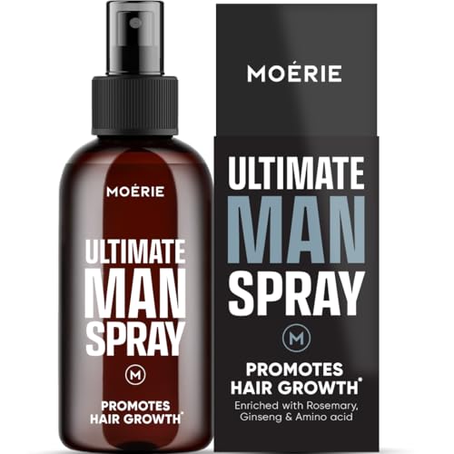 Moerie Ultimate Men Hair Growth Spray Hair Loss Solution for Men with Biotin and Rosemary Thickening Serum for Hair Regrowth and Thinning Hair - Ultimate Scalp and Growth Care