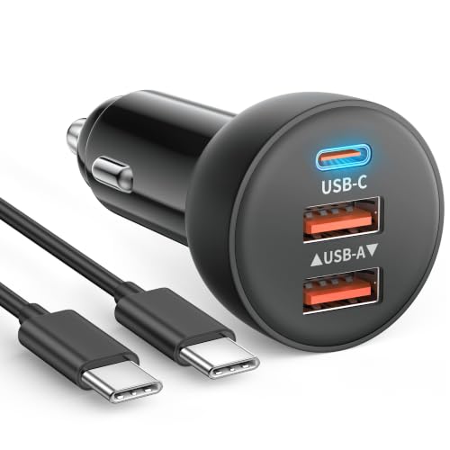 iPhone 17 16 15 Pro Car Charger, 70W 3-Port Car Charger USB C Fast Charge