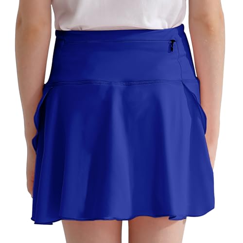 OEBLD Girls Athletic Skort High Waist Tennis Skirts with Shorts Butterfly Ruffle School Skirts with Pockets3