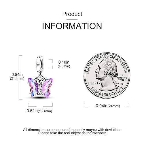 MULA 925 Sterling Silver Charms for Bracelets and Necklaces Butterfly Beads Dangle Pendants Jewelry Charms for Women4