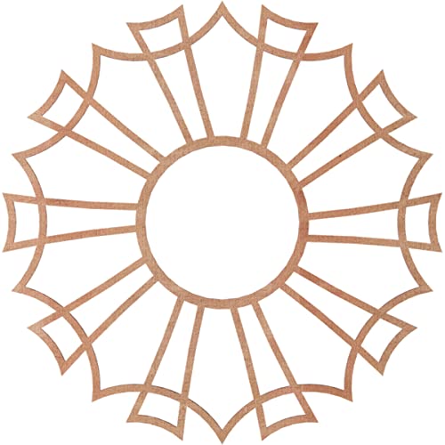 Image of Ekena Millwork 34 inchOD x 12 inchID x 1 /4 inchT Augustus Wood Fretwork Pierced Ceiling Medallion, Cherry