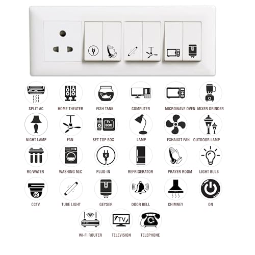 Transparent Black and White Switch ID Sticker Vinyl Labels 3-A4 S...