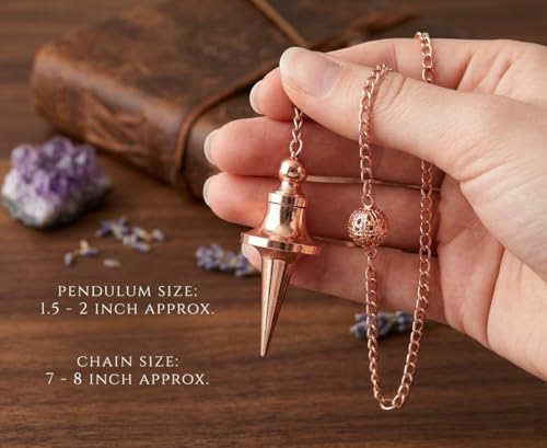 Image of Long Cone Openable Disc Copper Pendulum for Reiki Healing, Dowsing & Chakra Balancing - Divination & Meditation Tool for Energy Cleansing