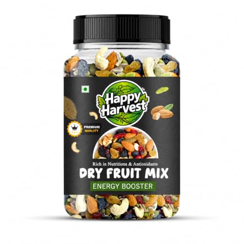 Image of HAPPY HARVEST Premium Mix Dry Fruits 1kg| Mixed Nuts & Dried Fruits | Healthy Snack Mix | Rich in Protein, Fiber & Essential Nutrients | Natural Energy Booster | Ideal for Daily Snacking (500gm)