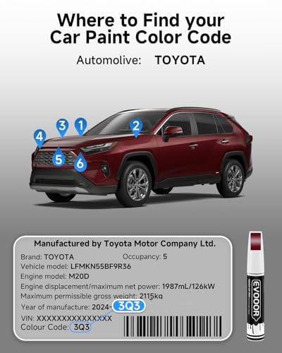 Image of 3Q3 Dark Red /Salsa Red Pearl Touch Up Paint Compatible with Toyota Exact Match 2 in 1 Touch up Paint for Chips and Nicks Repair