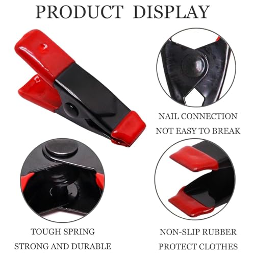 Image of 10Pcs Small Clamps Metal Spring Clamps Small Spring Clamps for Crafts Balloon Archfor 2 Inch Red