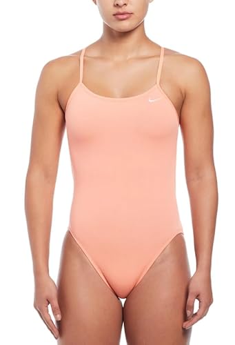 Nike Women's HydraStrong Solid Poly Cutout Back One Piece Swimsuit-Bright
