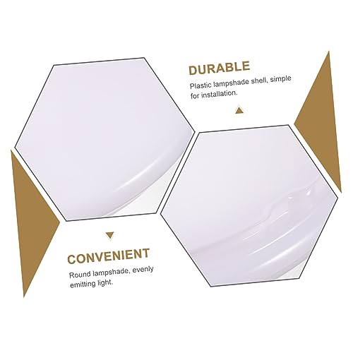 Image of Pleated Lamp Shade Ceiling Light Fixture Round Plastic Lampshade for Office Easy to Clean