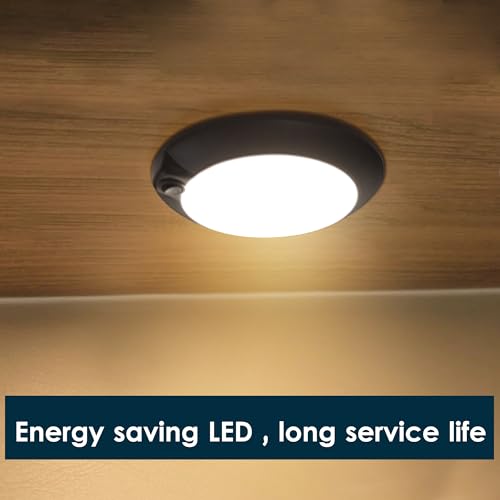 Homdec 6Inch RV LED Dome Light with Switch, Black RV Interior Light Fixture, 12Volts Ceiling Light for RV Boat Trailer Camper Motorhome Van by Homdec - Used condition - Image 4