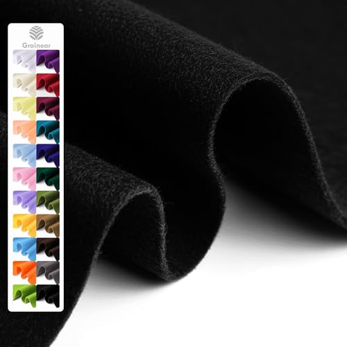 Image of Black Soft Felt Sheet, 18 inch x 36 inch, 1.6mm Thick Acrylic Felt Fabric | Premium Craft Felt for Sewing, DIY Projects, Embroidery, Decorations, Art, and School Projects