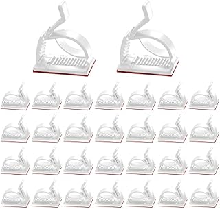 50 Pcs White Cable Clips,ALBOYI Self-Adhesive Cable Orangizer Adjustable Wire Management Cable Holder for Car/Stage/Office/Home