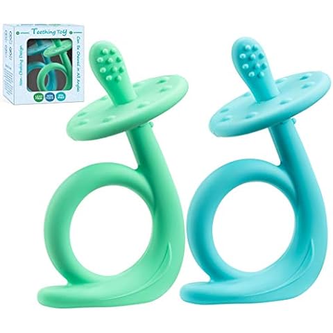 Baby Teething Toys, 100% Food-Grade Silicone Teethers for Babies 0-6 Months Infant, Baby Teether Toys 0-6 Months BPA Free Baby Chew Toys for Sucking Needs, Baby Teething Toy Cover