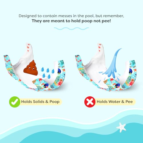 Image of SuperBottoms Swimming Diapers for Babies & Toddlers - Reusable & Adjustable Swim Diapers - Washable Cloth Diapers - Skin Friendly Fabric - Easy to Clean - Fits 3M - 3Y