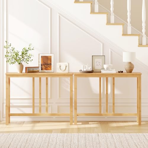 Console Bambou Étroite 100cm Renfort X HOOBRO
