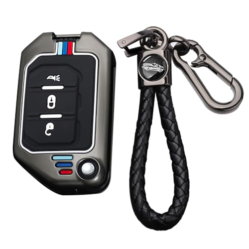 TECART IFlip ntelligent Key Cover Fit for Jeep Wrangler JL JLU Rubicon 2021 2022 Key Case Cover Protector 4 Button Black