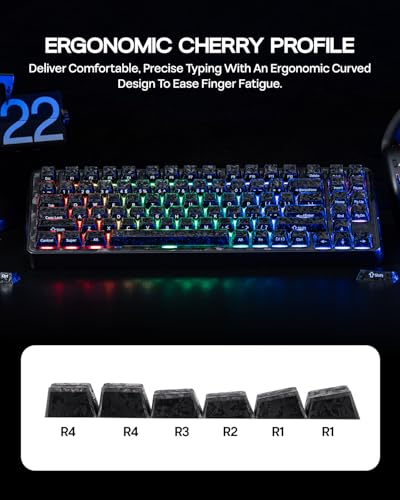 Image of EPOMAKER Frost Jelly Keycaps Set, 126 Keys Forged Carbon Fiber Keycaps | Cherry Profile, ABS+PC, MX-Style Compatible for 61 /68 /84 /87 /98 /100 /104 /108 ANSI Layout Mechanical Gaming Keyboards (Black)