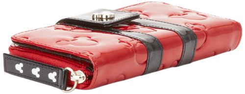 Disney Mickey And Minnie Embossed Wallet,Red And Black Patent,One Size #TOP2