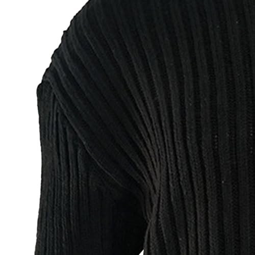 Mens High Neck Knitted Sweater Slim Fit Winter Knits Sweaters Turtleneck Solid Color Male Knit Pullover3
