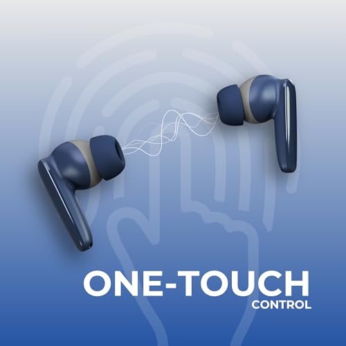 Image of OOGE Wavepods 300 TWS Earbuds - ENC Noise Cancelling, Bluetooth 5.4 EDR, 10mm Drivers, Type-C Charging, 500mAh Battery, Dual Mic, One-Touch Control, 1000-Hour Standby (Blue)