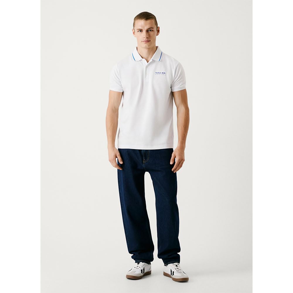 Pepe Jeans Męska koszulka polo z logo, Biały (biały), XXL