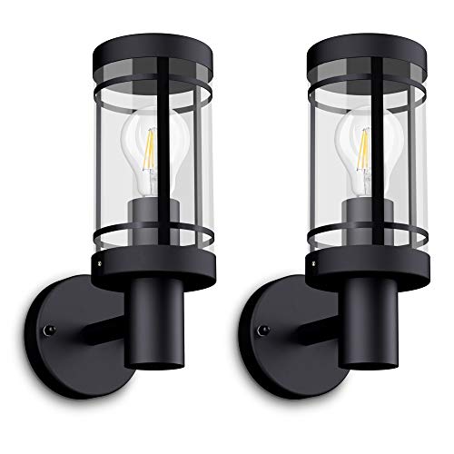 SSC-LUXon 2 Stück Wandlaterne MIENTO wetterfest inklusive LED E27 Birne...