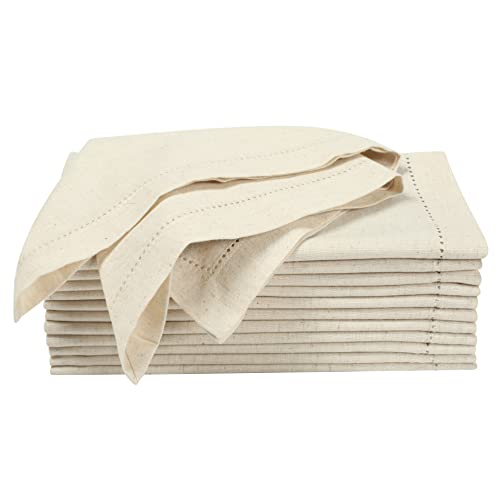 Flax Linen Cotton Cloth Dinner Napkin With Holes 20"X20" Linen, Wedding Napkins, Cocktails Napkins, Fabric Napkins, Cotton Napkins Mitered Corners, Machine Washable Dinner Napkins, Set Of 12 #TOP5