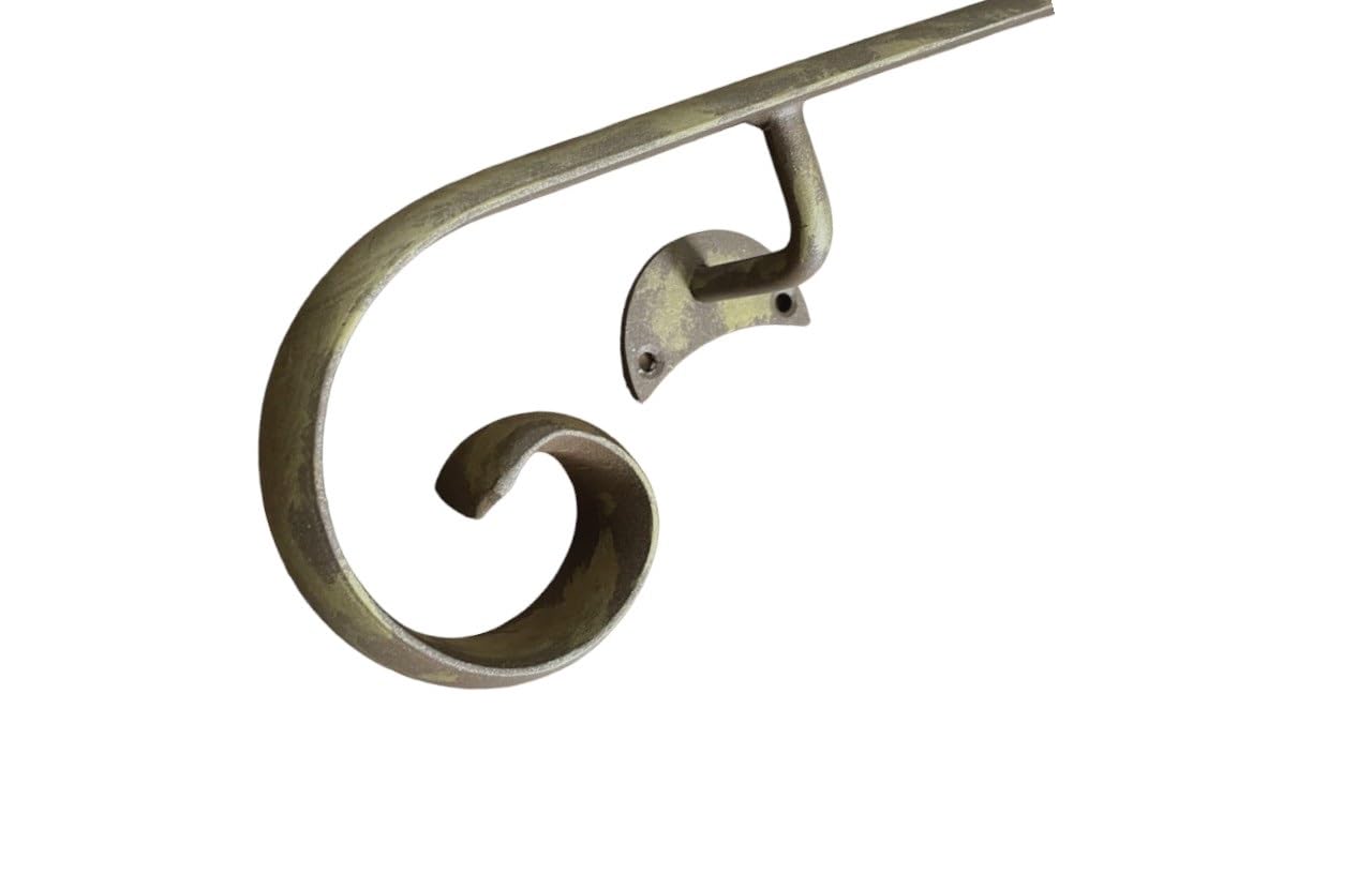 Corrimano in Ferro Battuto Modello Napoli | Lunghezze da 50 a 400 cm | per uso interno ed esterno | fai da te (Bronzo Anticato, 320 cm)