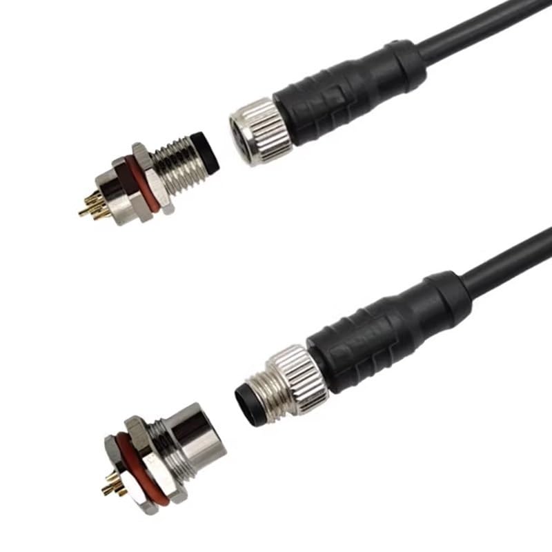 Conector de aviación M8 con opción 2 a 8 pines miniatura 4