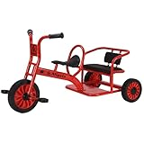 Aligela Vorschule Dreirader für Kinder Alter 3-5 Jahre, Kinderbetreuung Pdeal Tandem Trike 5 bis 7 Jahre alt, robuster Kohlenstoffstahl Rahmen, rutschfeste Gummiräder, Rot