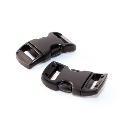 Ganzoo Steckschnalle Klickverschluss 20 Stück aus Kunststoff, 3/8 Zoll, 10mm Gurtbreite, schwarz, Außenmaß 30 x 15 mm, Steckverschluss für Paracord 550 Armbänder, Taschen, Rucksack Reparatur, DIY