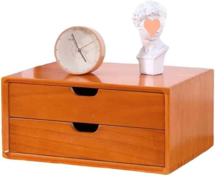 Diexgiy収納ボックス 木製 引き出し2段 小物収納ボックス 小物収納 引き出し 卓上収納 文具収納 化粧品収納 卓上収納 引き