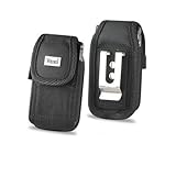 LG Revere Heavy Duty Rugged Camping, Hiking, Outdoors Contractor Vertical Canvas Case with Belt Loop, Metal Clip and Velcro Closure. Comes