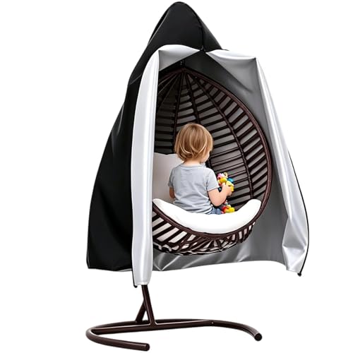 Generisch Cubierta para silla colgante para patio, impermeable, a prueba de polvo, con cordón, para patio, casa, balcón, apartamento, cafetería