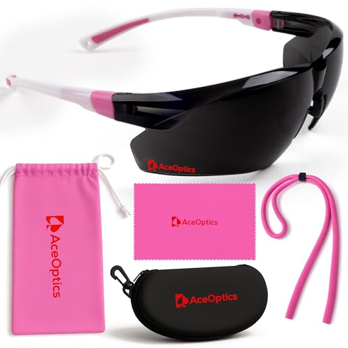 Aceoptics ANSI Z87 Safety Sunglasses – Pink Tinted Wrap