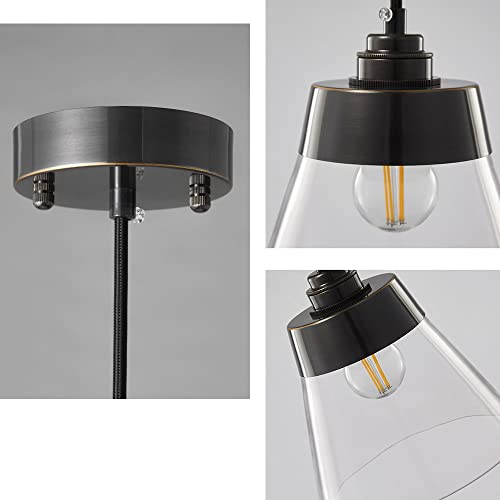 Luminaire en cuivre E27 et verre de haute qualité pour îlot central chic - 5