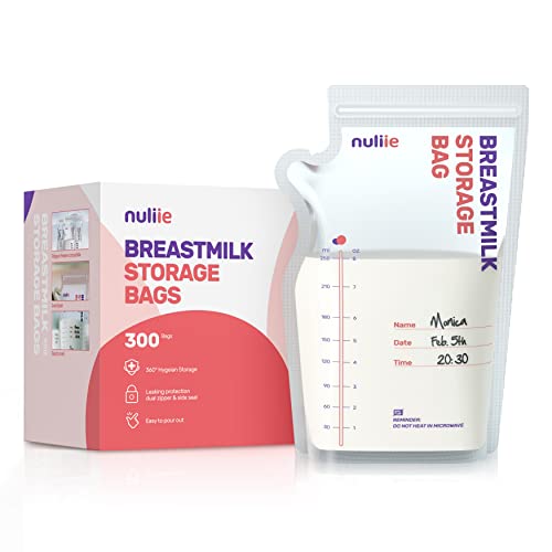 Nuliie 300 Pcs Breastmilk Storage Bags, 8 OZ Breast Milk ...
