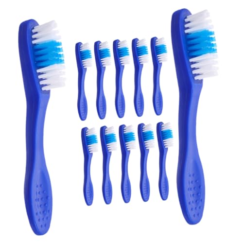 iplusmile 12 Cepillos De De Prisión De Un Solo Uso Minicepillos De Portátiles Manuales De Mango Corto De Cerdas Suaves para Suministros para Prisión Nailon Azul