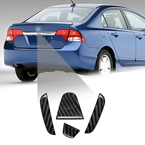 Image of Compatible with Rear Trunk Logo Insert Cover Trim Carbon Fiber Rear Tailgate Emblem Badge Decoration Sticker for Honda Civic 2006 2007 2008 2009 2010 2011 (4Pcs Black)