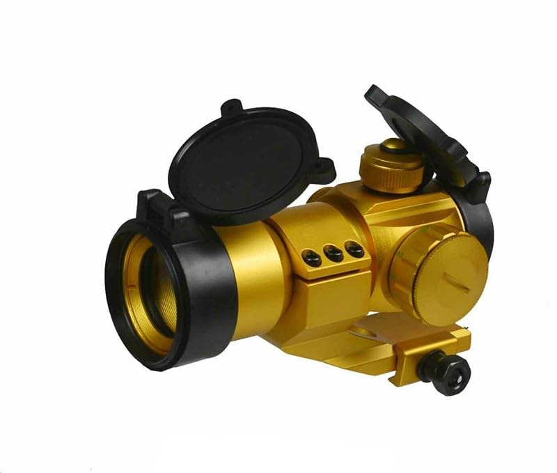 DB TAC INC Anodized Gold Color Finished Tactical 1x30 35mm Red Green Dot Reflex Optic Sight with Gold Color Cantilever Picatinny/Weaver Rail Mount Aluminum 6063