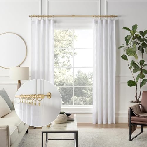 Image of HASTHIP 10Pcs Golden Curtain Ring Clips Openable Curtain Ring Clips for Quick Curtain Change or Installation 3.2cm Diameter Metal Curtain Rings for Window Curtain, Shower Curtain, Drapes