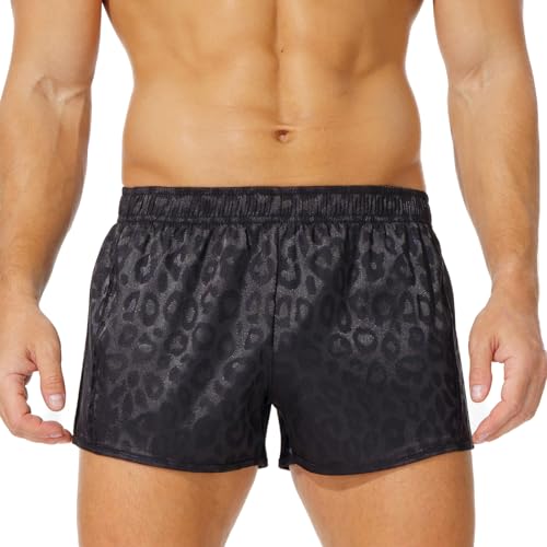 Men's 3 inch Satin Boxers Silk Satin Sleep Lounge Shorts Pajamas Bottom2