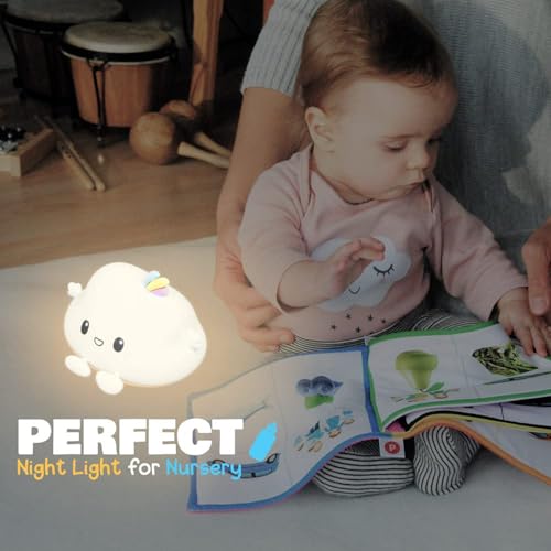 Image of GITGRNTH Rechargeable Silicone Cloud Night Light for Kids | Color-Changing LED Changing Lamp |Adorable Room Decor & Gift for Toddlers, Teens, & Valentine's Day Present (Cloud, Regular), Multicolor