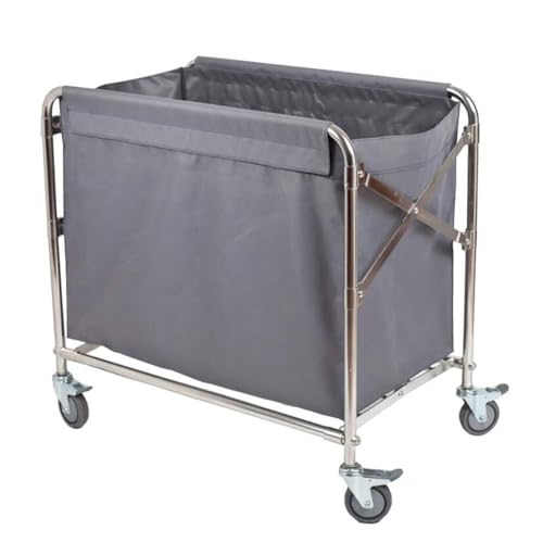 MFRELMNZG Carrito Plegable para Ropa Blanca con Ruedas y Freno Universal, clasificador de Ropa móvil para Hotel, Carrito de Almacenamiento de Acero Inoxidable para Cocina, Hotel y
