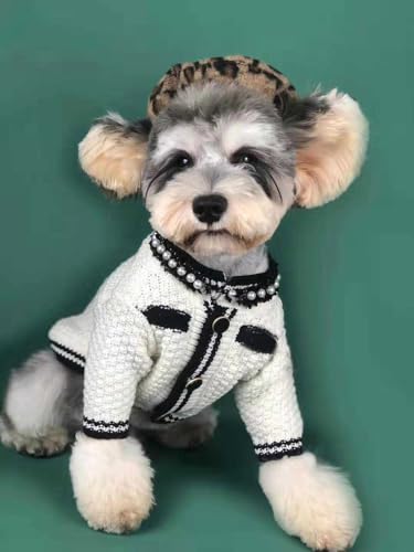 Suéter blanco de algodón para perro pequeño AZA M miniatura 4