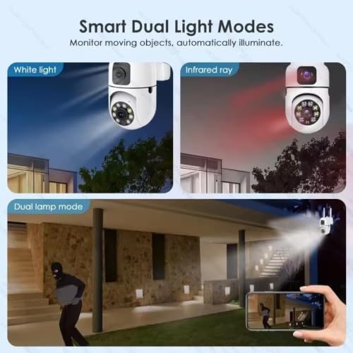 Image of Maizic Smarthome Dual Lens Mini Fox | 5+5MP WiFi CCTV Camera with PTZ & Fixed View | AI Motion Detection, Color Night Vision, 2-Way Audio, 360 Coverage, App Remote Access