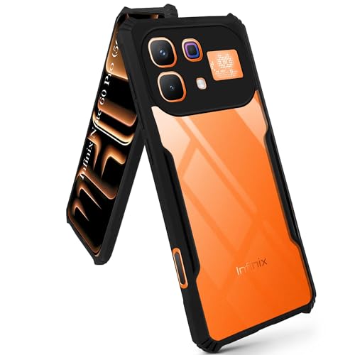 Image of Jkobi Hybrid Back Cover Case for Infinix Note 60 Pro 5G (Shockproof with Polycarbonate Clear Panel | Professional Black)