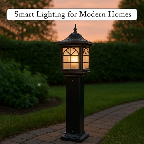 Image of GIGAWATTS 1266 30 Outdoor Garden Light - 101% Rust & Waterproof Die-Casting Aluminium Exterior Lamp for Garden, Boundary Street & Home Entrances (B22 Holder, Bulb Not Included, Black)