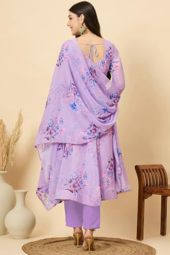 Image of Jwalin Women's Georgette Kurta Pant Set with Dupatta|Ethnic Set