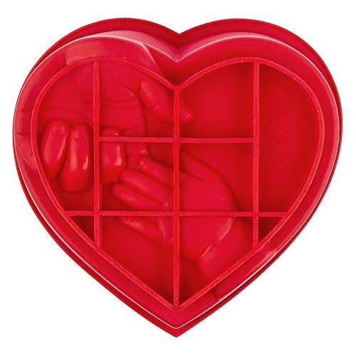 Ideen mit Herz Molde de silicona, diseño de corazón con manos, 17 cm hasta 18 cm, 6 cm de alto
