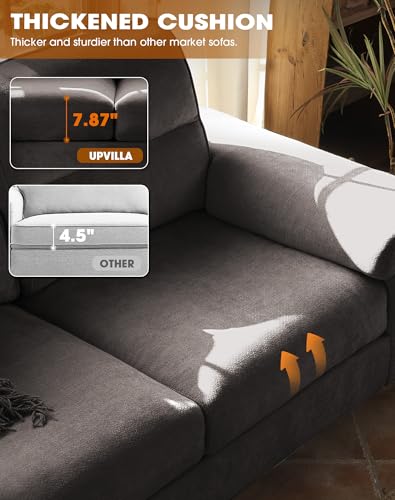 Image of Upvilla 71.25 inch Modern Sofa Couch for Deep Seat Sofa Living Room(Dark Gray)